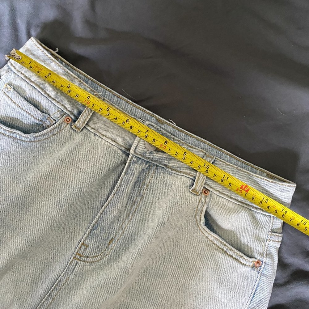 Wild Fable | NWOT Light Blue Raw Hem High-Rise Denim Mini Skirt Size 6 - Picture 8 of 9